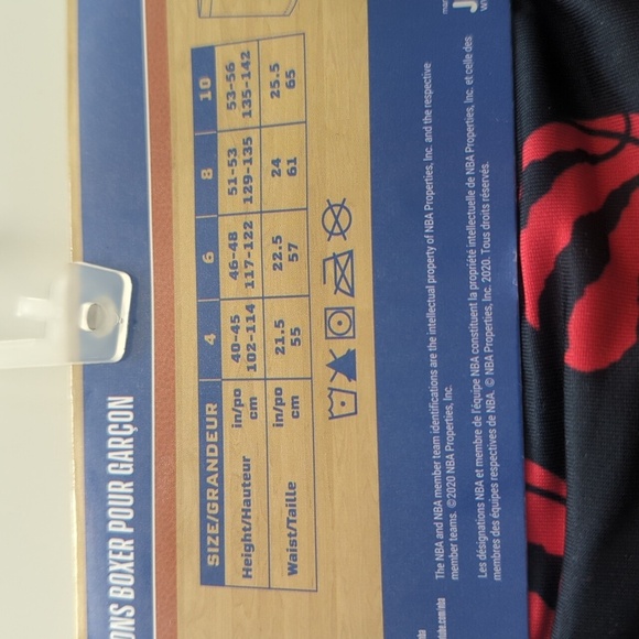 NBA Kids Raptors Red Boxer Briefs - Size 4 NWT - Picture 4 of 5